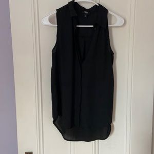 Black collared tank top